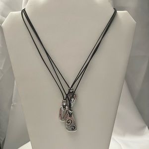 Brighton leather and hearts necklace